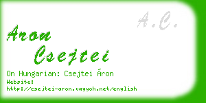 aron csejtei business card