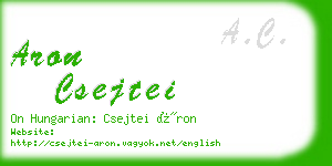 aron csejtei business card